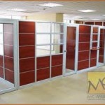 Office partitions made with formica and glass